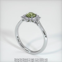 0.59 Ct. Yellowish Green Sapphire Ring, 14K White Gold 2