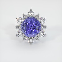 6.90 Ct. Violet Sapphire Ring, 14K White Gold 1
