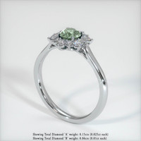 0.57 Ct. Green Sapphire Ring, 14K White Gold 2