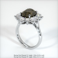 5.69 Ct. Greenish Brown Sapphire Ring, 14K White Gold 2