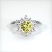 1.93 Ct. Yellow Sapphire Ring, 14K White Gold 1