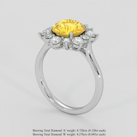 3.09 Ct. Yellow Sapphire Ring, 14K White Gold 2