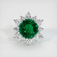 6.90 Ct. Emerald Ring, 18K White Gold 1