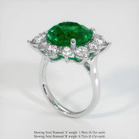 6.90 Ct. Emerald Ring, 18K White Gold 2