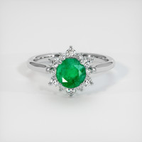 1.20 Ct. Emerald Ring, 18K White Gold 1