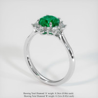 1.20 Ct. Emerald Ring, 18K White Gold 2