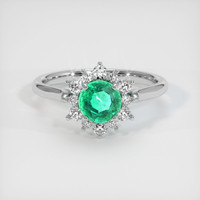 1.45 Ct. Emerald Ring, 18K White Gold 1