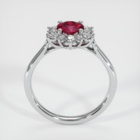 0.58 Ct. Pinkish Red Ruby Ring, 18K White Gold 3