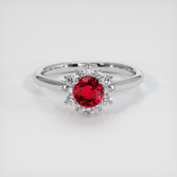 0.90 Ct. Ruby Ring, 18K White Gold 1
