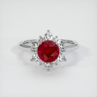 1.49 Ct. Ruby Ring, 18K White Gold 1