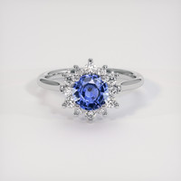 1.07 Ct. Blue Sapphire Ring, 18K White Gold 1