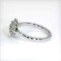 0.70 Ct. Green Sapphire Ring, 18K White Gold 4