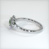 0.57 Ct. Green Sapphire Ring, 18K White Gold 4