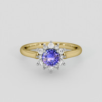 0.74 Ct. Bi Color Sapphire Ring, 18K White & Yellow 1