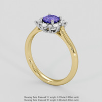 0.74 Ct. Bi Color Sapphire Ring, 18K White & Yellow 2