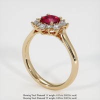 0.58 Ct. Pinkish Red Ruby Ring, 14K Yellow Gold 2