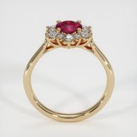 0.58 Ct. Pinkish Red Ruby Ring, 14K Yellow Gold 3
