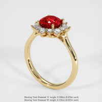 1.54 Ct. Ruby Ring, 14K Yellow Gold 2