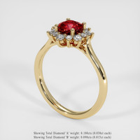 1.11 Ct. Ruby Ring, 14K Yellow Gold 2