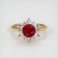 1.49 Ct. Ruby Ring, 14K Yellow Gold 1