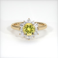 0.80 Ct. Greenish Yellow Sapphire Ring, 14K Yellow Gold 2