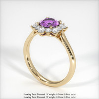 0.84 Ct. Pinkish Purple Sapphire Ring, 14K Yellow Gold 2