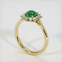 0.93 Ct. Emerald Ring, 18K Yellow Gold 2