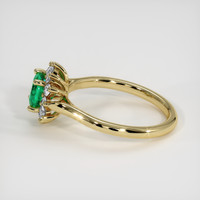 0.89 Ct. Emerald Ring, 18K Yellow Gold 4
