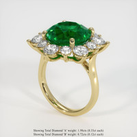 6.90 Ct. Emerald Ring, 18K Yellow Gold 2