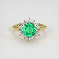 1.61 Ct. Emerald Ring, 18K Yellow Gold 1