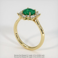 1.18 Ct. Emerald Ring, 18K Yellow Gold 2