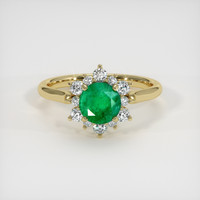 1.20 Ct. Emerald Ring, 18K Yellow Gold 1