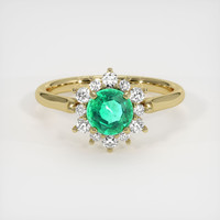 1.45 Ct. Emerald Ring, 18K Yellow Gold 1