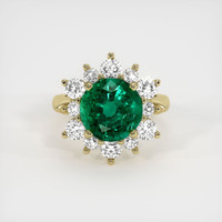 3.85 Ct. Emerald Ring, 18K Yellow Gold 1