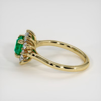 0.92 Ct. Emerald Ring, 18K Yellow Gold 4