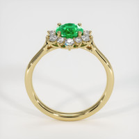 0.88 Ct. Emerald Ring, 18K Yellow Gold 3