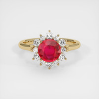 1.57 Ct. Ruby Ring, 18K Yellow Gold 1