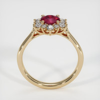 0.58 Ct. Pinkish Red Ruby Ring, 18K Yellow Gold 3