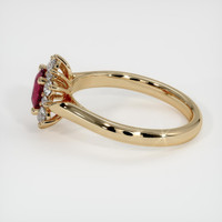 0.58 Ct. Pinkish Red Ruby Ring, 18K Yellow Gold 4