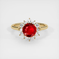 1.54 Ct. Ruby Ring, 18K Yellow Gold 1