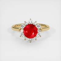 1.15 Ct. Ruby Ring, 18K Yellow Gold 1
