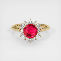 1.52 Ct. Ruby Ring, 18K Yellow Gold 1