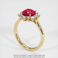 1.52 Ct. Ruby Ring, 18K Yellow Gold 2
