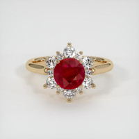 1.49 Ct. Ruby Ring, 18K Yellow Gold 1
