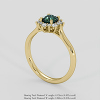 0.67 Ct. Green Sapphire Ring, 18K Yellow Gold 2