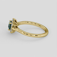 0.67 Ct. Green Sapphire Ring, 18K Yellow Gold 4