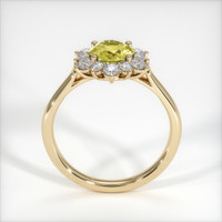0.80 Ct. Greenish Yellow Sapphire Ring, 18K Yellow Gold 3