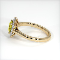 0.80 Ct. Greenish Yellow Sapphire Ring, 18K Yellow Gold 4