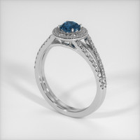 0.77 Ct. Greenish Blue Sapphire Ring, Platinum 950 2