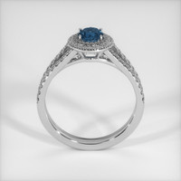 0.77 Ct. Greenish Blue Sapphire Ring, Platinum 950 3